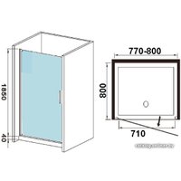 Душевая дверь WeltWasser WW600 600K1-80