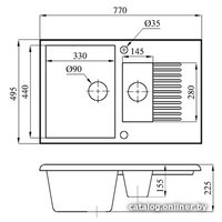 Кухонная мойка БелЭворс Forma L (бежевый, без сифона)