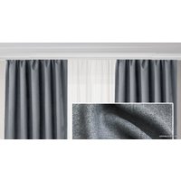 Комплект штор ИП Романович Е.Ю. Рогожка на ленте 2x2.6 м (темно-серый, 2 шт)