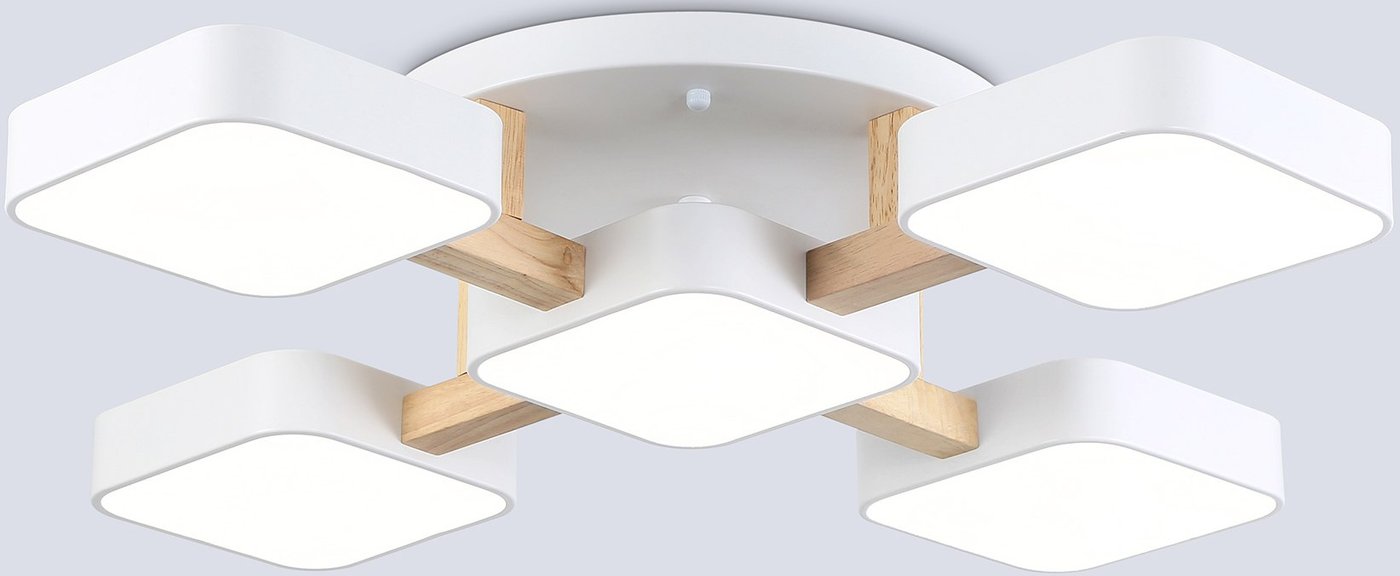 

Подвесная люстра Ambrella FL4881/5 WH/WD (белый/дерево)