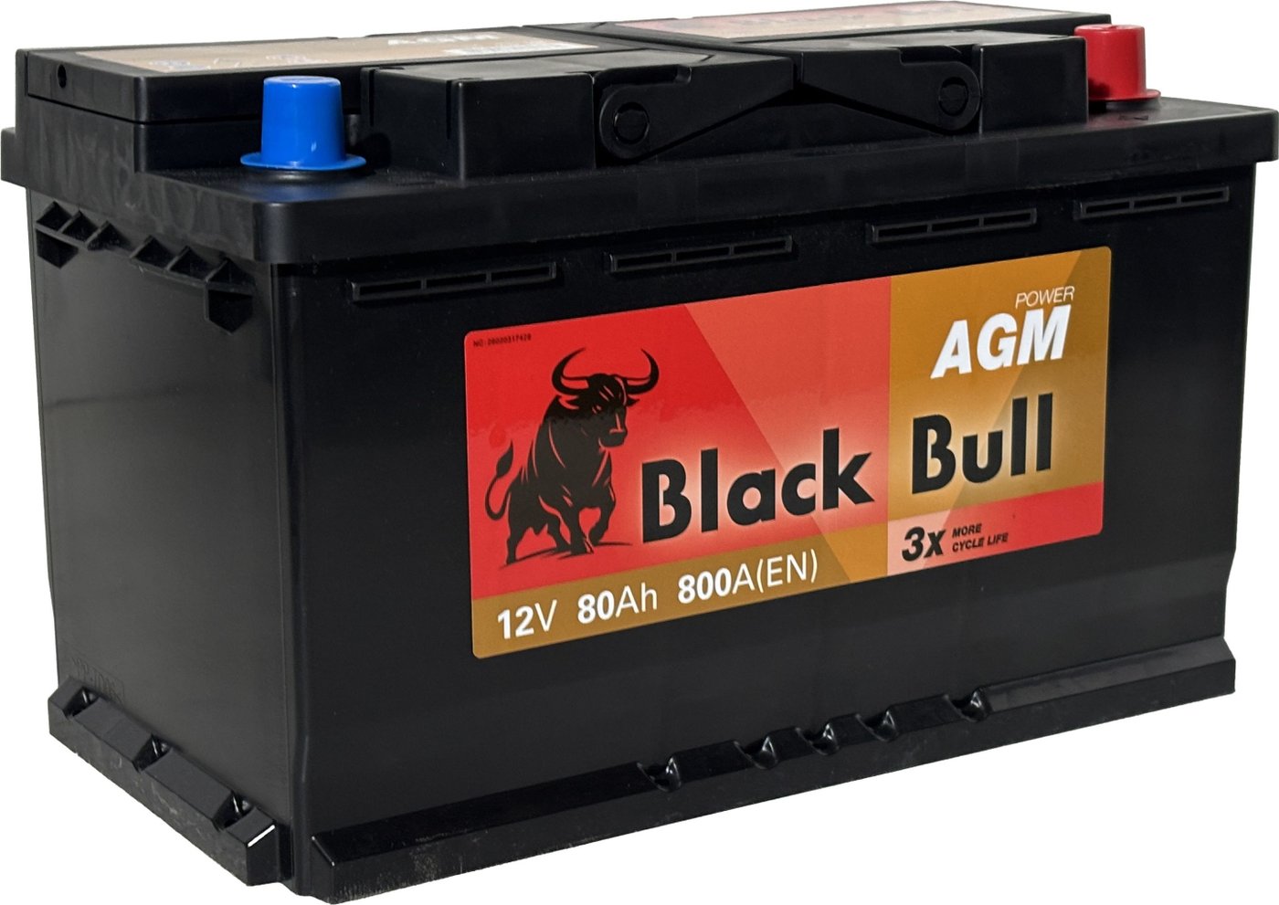 Автомобильный аккумулятор Black Bull AGM 80 R (80 А·ч)