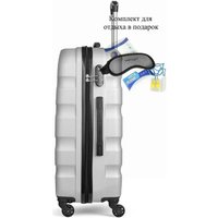 Чемодан-спиннер 4 ROADS 1389-M 67 см (серебристый)
