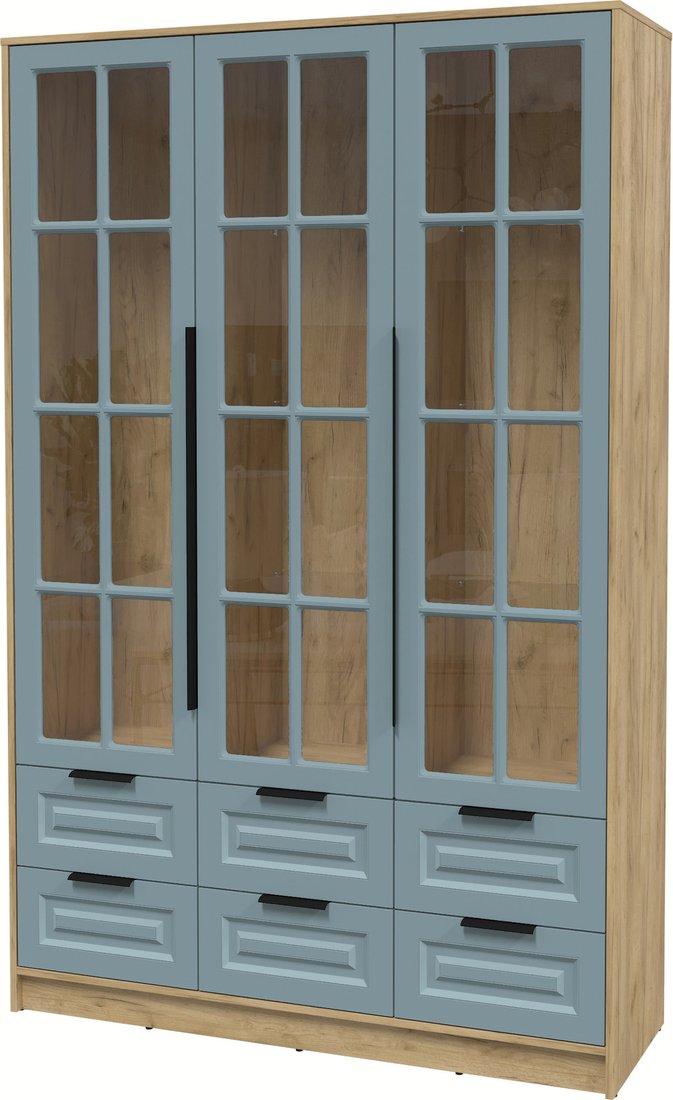 

Шкаф-витрина Интерлиния Концепт КТ-ШВ3 Деко (дуб золотой/океан)