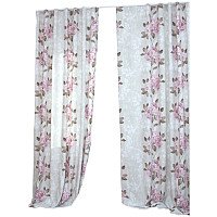 Комплект штор Delfa СШД-050 Flowers/16 (160x270, цикламен цветы)