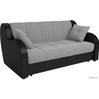 Диван Мебель-АРС Аккордеон Барон (рогожка/экокожа, серый/черный)