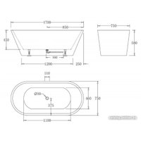 Ванна BelBagno BB61-1700-W0