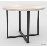 Кухонный стол Hype Mebel Раунд раздвижной 100x100 (черный/древесина белая)