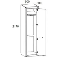 Шкаф-пенал Anrex Olivia 1DG Вудлайн Кремовый/Дуб Анкона в Гомеле