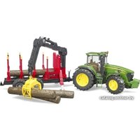 Трактор Bruder John Deere 7930 with forestry trailer and 4 trunks 03054