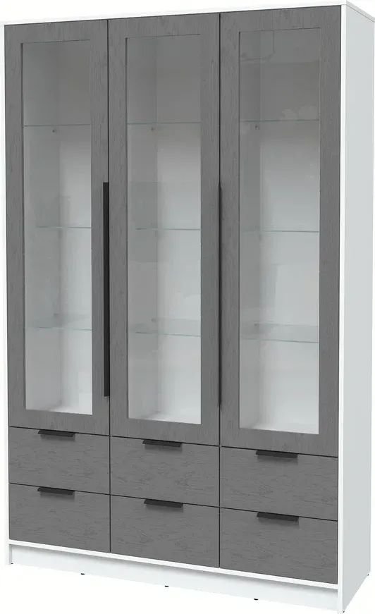 

Шкаф-витрина Интерлиния Концепт КТ-ШВ3 Глосс (белый платинум/дуб серый)