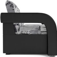 Кресло-кровать Мебель-АРС Кармен-2 (жаккард/экокожа, газета/черный)