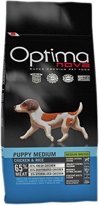 

Сухой корм для собак Optimanova Puppy Medium Chicken & Rice 2 кг