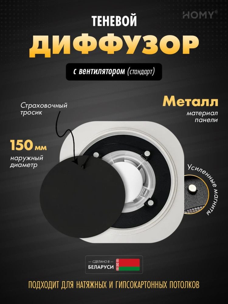 Вентиляционная решетка HOMY AIR круглый A100BS d150 (черная)