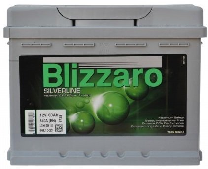 

Автомобильный аккумулятор Blizzaro Silverline R+ низ. 540A (60 А·ч)