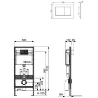 Инсталляция для унитаза Tece 9.400.407 (с кнопкой смыва)