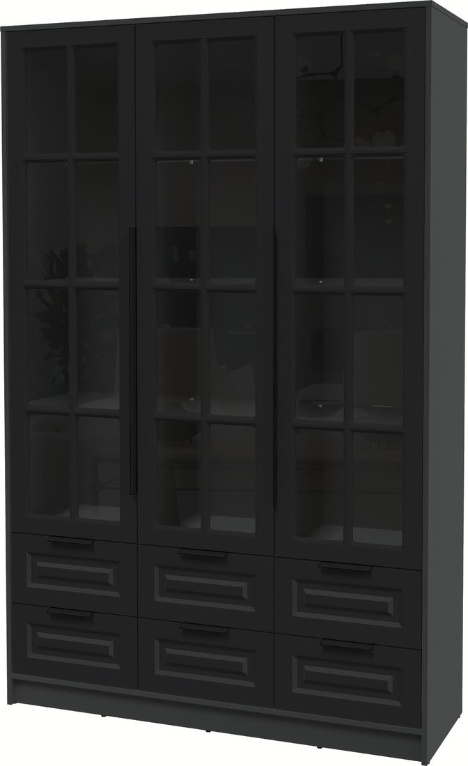 

Шкаф-витрина Интерлиния Концепт КТ-ШВ3 Деко (антрацит/черный)