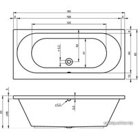 Ванна Riho Carolina 180x80 (без ножек)