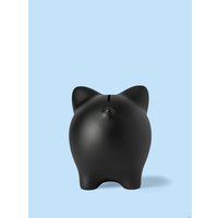Копилка для денег PIG BANK свинка-копилка L (черный с золотым пятачком)