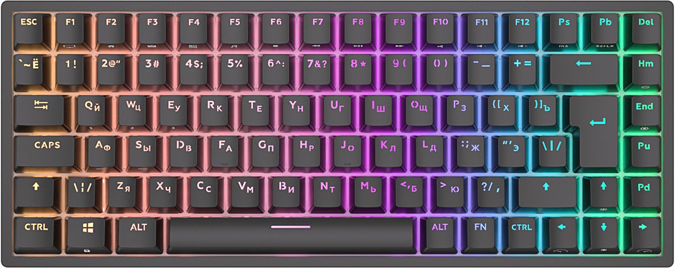 

Клавиатура Royal Kludge RK84 ISO RGB (черный, RK Red)