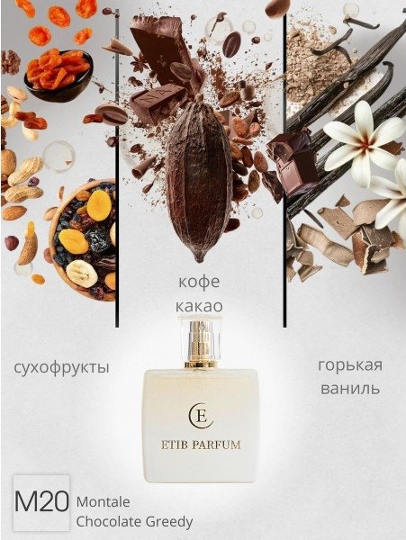 

Туалетная вода ETIB Parfum аналоговый парфюм Montale Chocolate Greedy M20 EdP (15 мл)