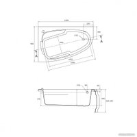 Ванна Cersanit Joanna 140x90 R (с ножками и экраном)