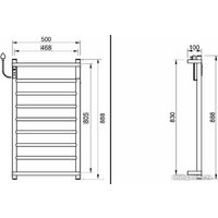 Полотенцесушитель Maxonor PL-TRE04-50-9-8 (белый, подключение слева)