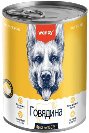 Консервированный корм для собак Wanpy Dog говядина (375 г)
