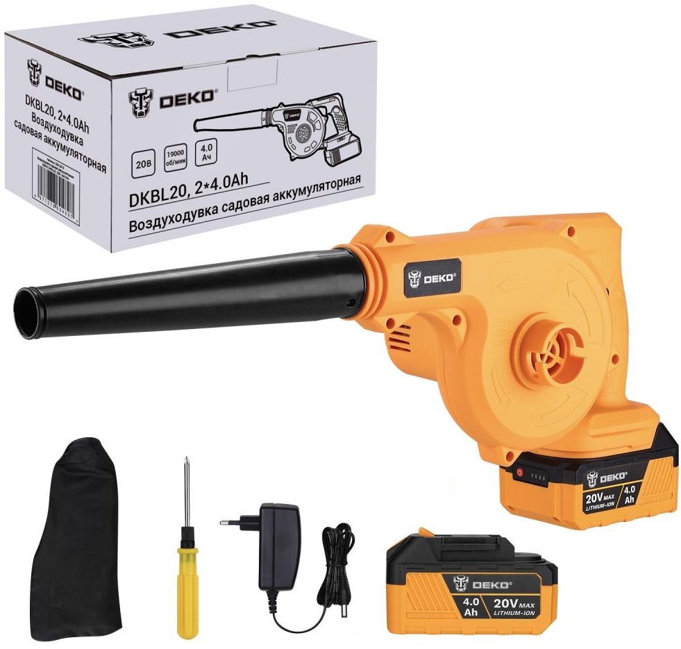 

Ручная воздуходувка Deko DKBL20 086-2010 (с 2-мя АКБ)