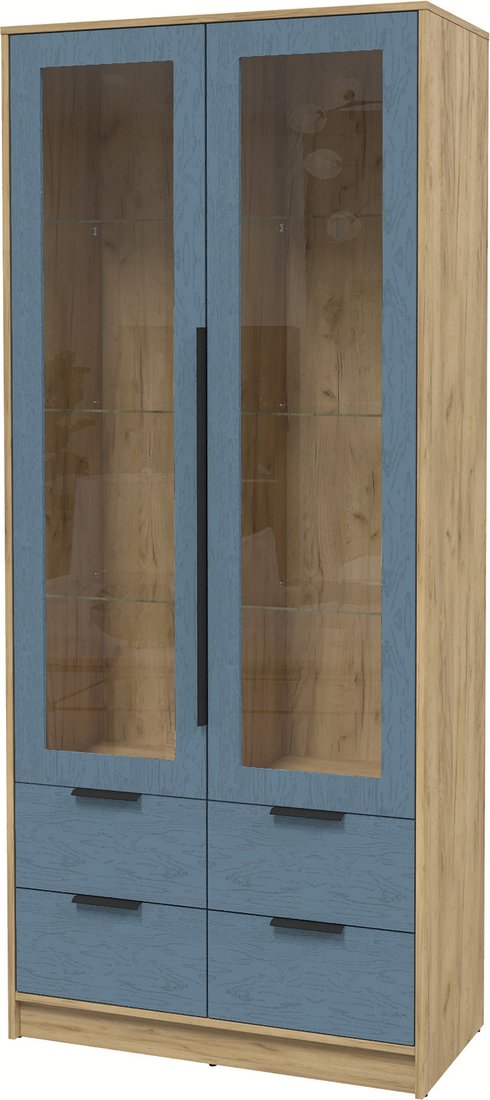 

Шкаф-витрина Интерлиния Концепт КТ-ШВ2 с подсветкой Глосс (дуб золотой/дуб лазурный)