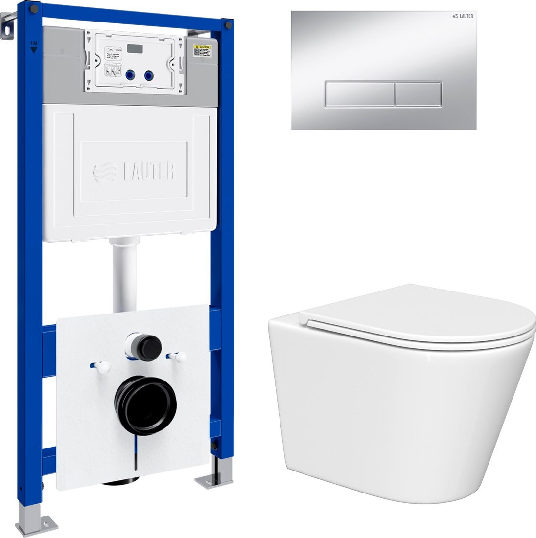 

Унитаз подвесной Lauter Longer 2110822 с кнопкой 219703HD (узкая, сатин)