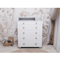 Детский комод Incanto Lunna Charm МДФ 800/5 PK-0004/12mdf (белый)