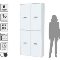 Шкаф распашной Интерлиния Skill-20 (4) (белый/белый)