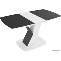 Кухонный стол Трия Гарда тип 1 (белый/стекло матовое черный графит)