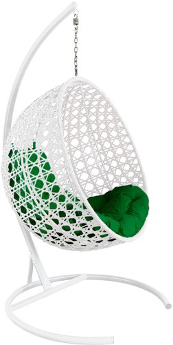 M-Group Круг Люкс 11060104 (белый ротанг/зеленая подушка)