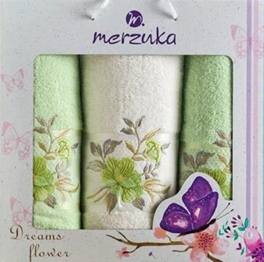 

Набор полотенец Merzuka Dreams Flower 10677 (3 шт, в коробке, фисташковый)