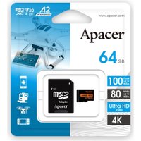 Карта памяти Apacer microSDXC AP64GMCSX10U8-R 64GB (с адаптером)