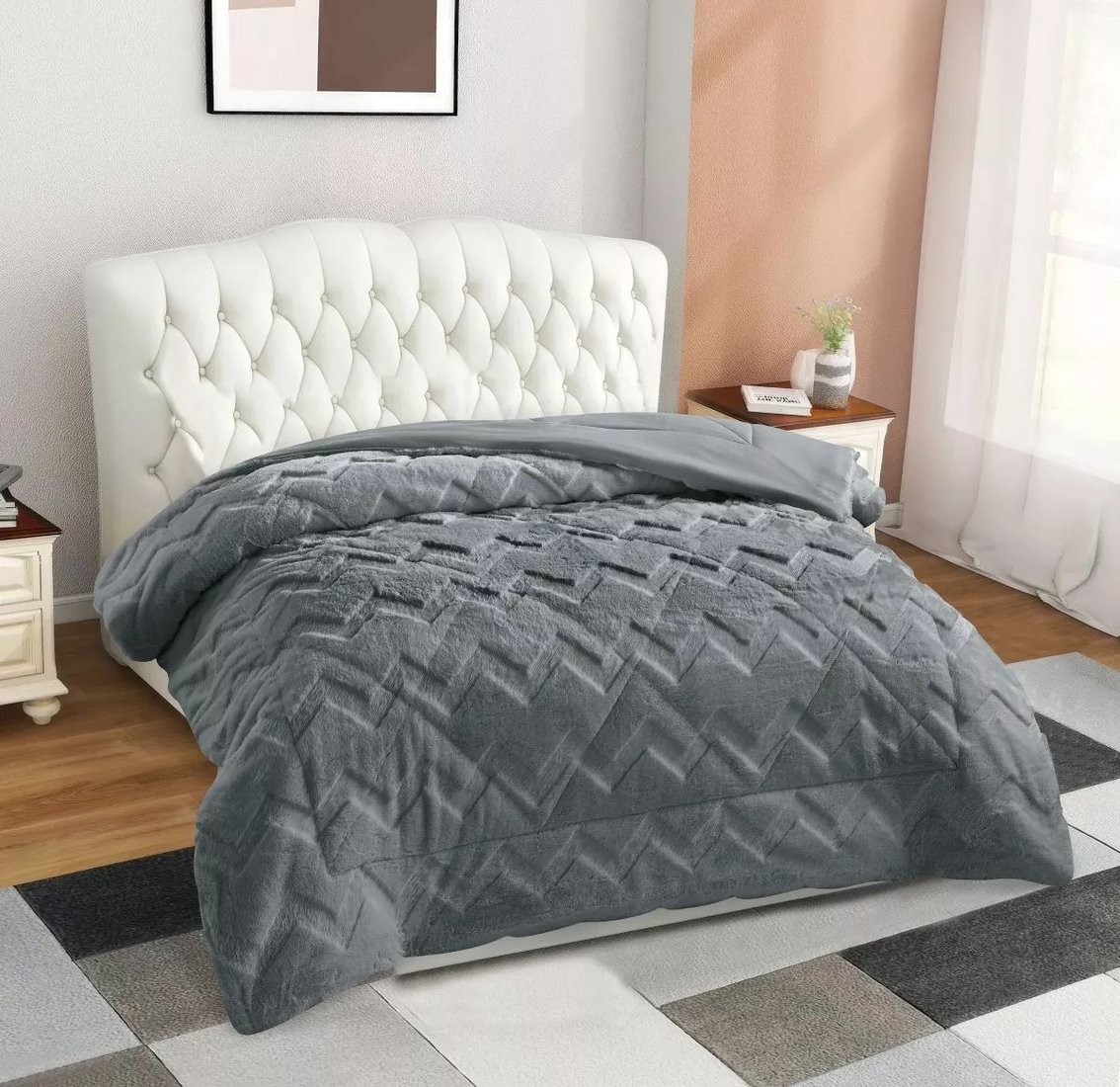 

Плед Arya Dahlia Zigzag 8680943250353 (200x220, серый)