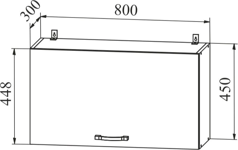 

Шкаф навесной ДСВ Тренто ВПГ 800 (серый/белый)
