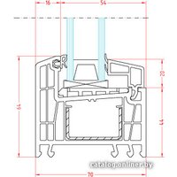 Окно ПВХ Brusbox 70-6 2070x2170 СП1