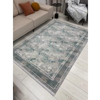 Ковер для жилой комнаты Radjab Carpet Афина Прямоугольник 9008A 12800RK (1.6x3, Grey/Green)