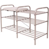 Полка для обуви Nika ЭТЛ3-1/БЖ (слоновая кость/бежевый металлик)