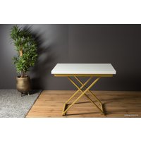 Стол-трансформер Levmar Compact G15/S90 (белый глянец/золото)