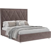 Кровать Мебель-АРС Треви 140 (бархат серо-шоколадный Star Velvet 60 Coffee) в Бобруйске