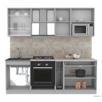 Готовая кухня Интерлиния Мила Лайт 2.2 ВТ (бетон/антрацит/травертин)