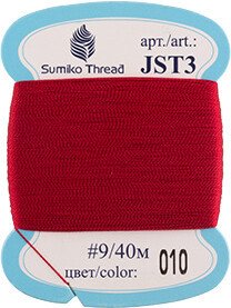 

Нитки для вышивания SumikoThread JST3 №010 40 м (т.красный)