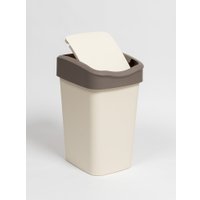 Комплект мусорных ведер Violet Tandem с подвижной крышкой 841826 (8шт, 10л, слоновая кость/шоколад)