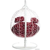 Подвесное кресло M-Group Для двоих 11450102 (белый ротанг/бордовая подушка)