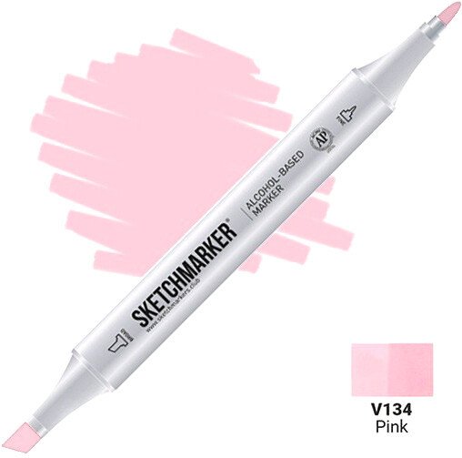 

Маркер художественный Sketchmarker Двусторонний V134 SM-V134 (розовый)