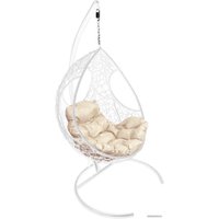 Подвесное кресло M-Group Долька 11150101 (белый ротанг/бежевая подушка)