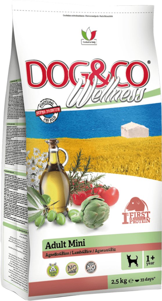 

Сухой корм для собак Dog&Co Wellness Adult Mini Lamb&Rice 2.5 кг